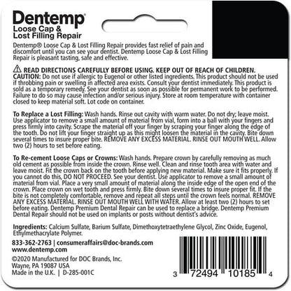 Dentemp Maximum Strength Loose Cap & Lost Filling Repair, 14+ Repairs