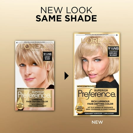 L'Oreal Paris Superior Preference Permanent Hair Color, Fade-Defying, 9.5NB Lightest Natural Blonde
