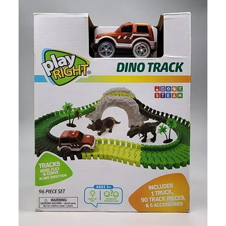 Play Right, Dino Pace Track, 96 Piece Set, 3+