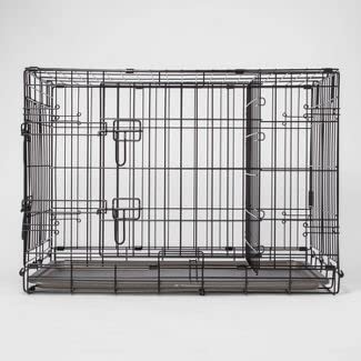 Large Wire Collapsable Dog Crate - Black