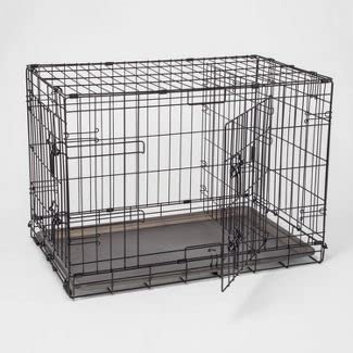Large Wire Collapsable Dog Crate - Black