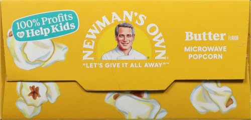 Newman's Own Old Style Picture Show Microwave Popcorn,Butter, 3 Count (Pack of 1) *Exp 2/7/26* *Slight Box Damage*