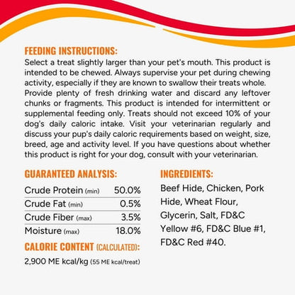 Good 'n Fun Triple Flavor Ribs, Rawhide Chews for All Dogs, 4 oz *Best By 12/13/26*