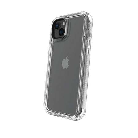 Onn. Rugged Phone Case with Holster for iPhone 14 Plus - Clear