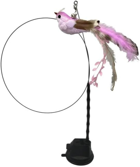 Interactive Cat Wand Feather Bird Toy - Purple