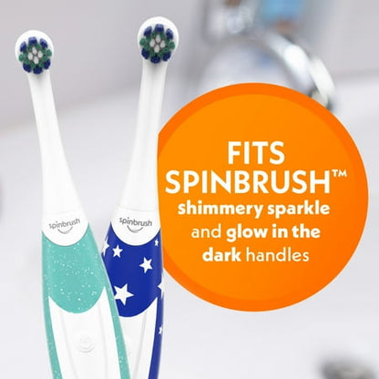 Spinbrush Kids Refill, Soft Bristles, 2 Kids Replacement Heads for Battery Toothbrushes (brush heads only)