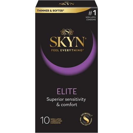 SKYN Elite Lubrciated Non-Latex Condoms, 10 Count *Exp 2026/01/31*