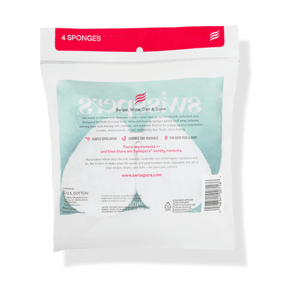 Swisspers Exfoliating Cleansing Sponges, 4 count