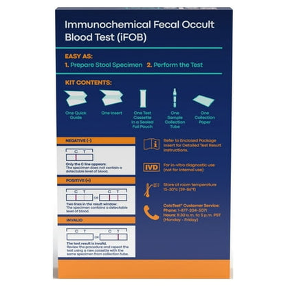 Reese's ColoTest  At-Home Colon Cancer Screening iFOB FIT Test with Results as Soon as 1 Minute *Exp 2/28/2026* *Damaged Box*