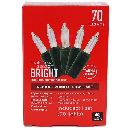 Clear Twinkle 70 Light Set