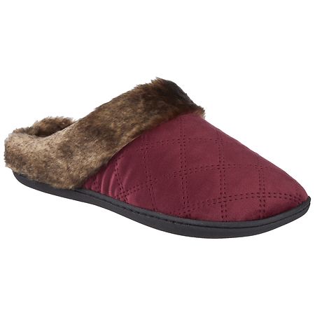 totes Women's Size 7-8 Diamond Quilted Velour Hoodback Slippers