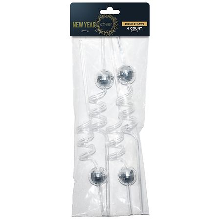 New Year Disco Ball Straws - 4.0 ea