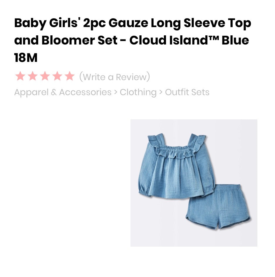 CASE OF 12 Girls 2pc Outfits 18months