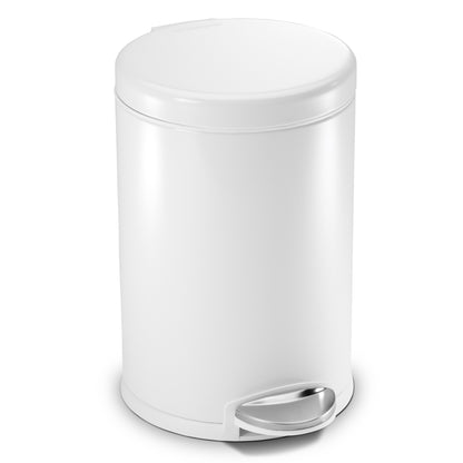 Simplehuman 1.19-Gallon (4.5L) White Steel Indoor/Outdoor Step Trash Can