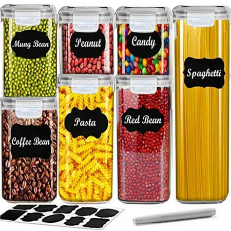 Food Storage Containers 7 Pieces With Labels & Marker