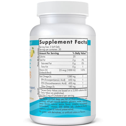 Nordic Naturals Ultimate Omega-D3 Supplement - 60 Count *Exp 3/27*