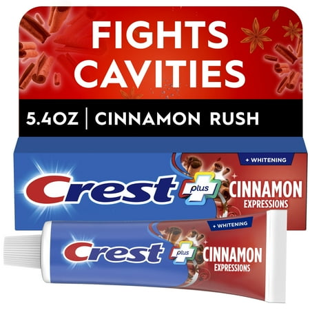 Crest Complete Plus Cinnamon Expressions Teeth Whitening Toothpaste, 5.4 oz *Exp 04/27* *Damaged Box*