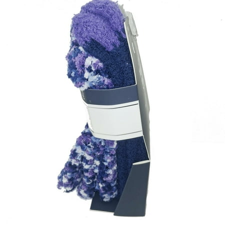 Women's Shoe Size 4-10 Happy Foot 2 Pair Fluffy Socks, Purple