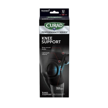 CURAD Performance Series Knee Support with Side Stabilizers, Adjustable, Universal Size *Damaged Box*