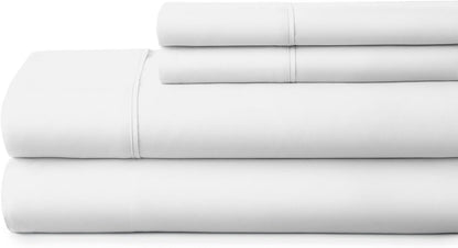 IENJOY HOME Bed Sheet Set, Ultra Soft 4 Piece, White, Twin XL