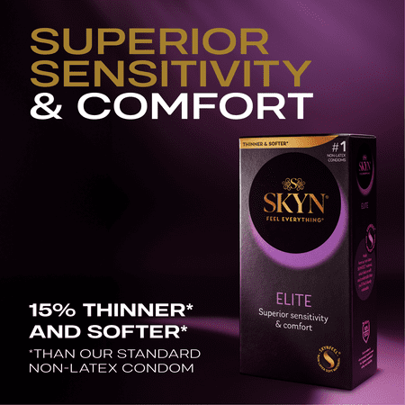 SKYN Elite Lubrciated Non-Latex Condoms, 10 Count *Exp 2026/01/31*