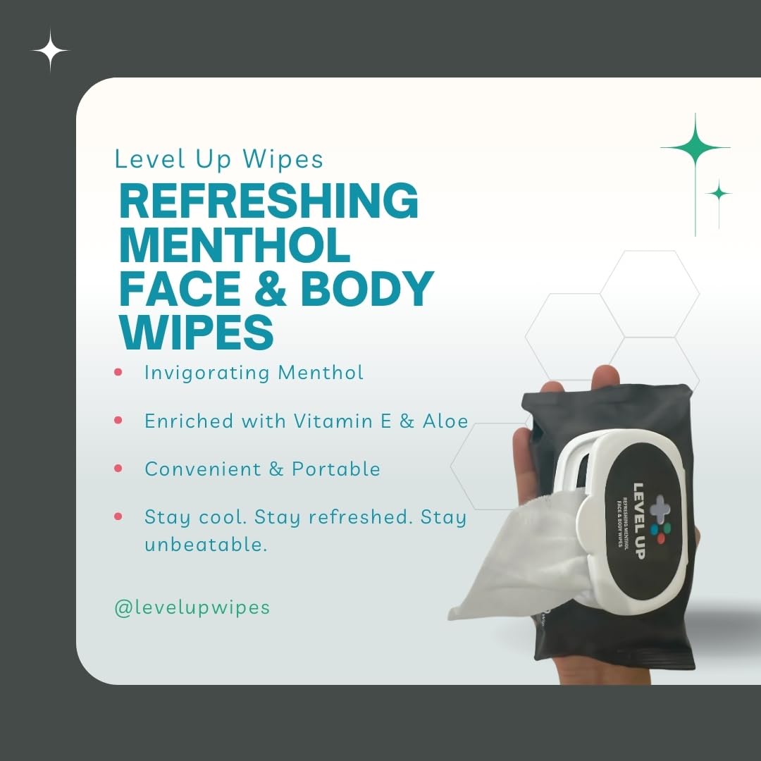 Level Up Menthol Face & Body Wipes 30 ct