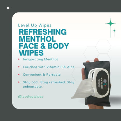 Level Up Menthol Face & Body Wipes 30 ct