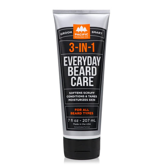 Pacific Shaving Company 3-in-1 Beard Care - Ultra-Concentrated Formula Softens Scruff, Conditions, Tames, and Moisturizes Skin for Any Beard Length - Clean Men's Grooming Products (7 Fl Oz)