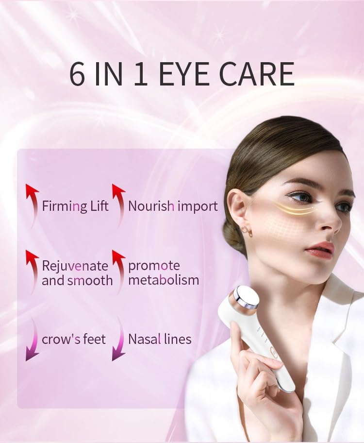 Eye Massager Wand with Heat and Cooling Electric Ice Roller For Face Vibrating