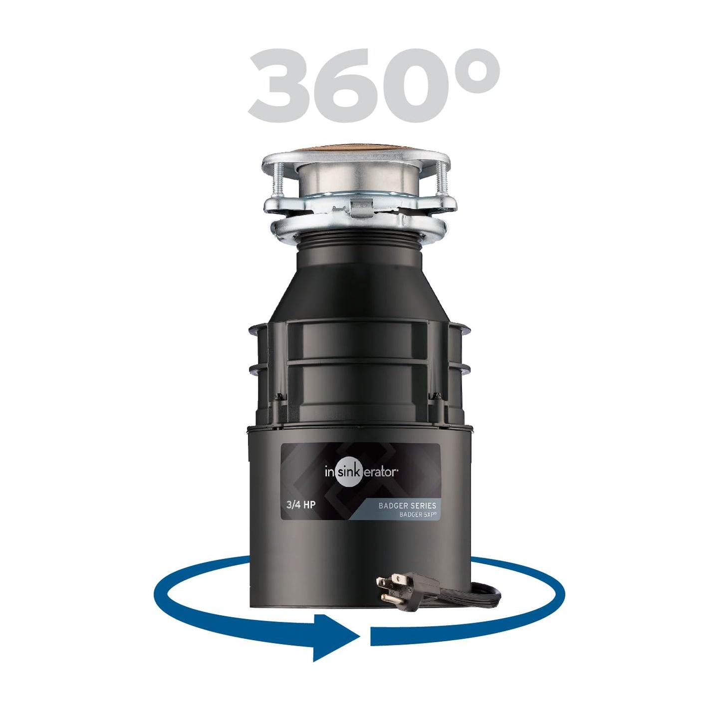 InSinkErator Badger 5XP 3/4 HP Garbage Disposal with Power Cord