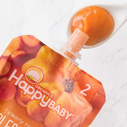 Happy Baby Organics Stage 2 Baby Food Pouches Apple Pumpkin Carrot 4oz (Exp. 09/15/2026