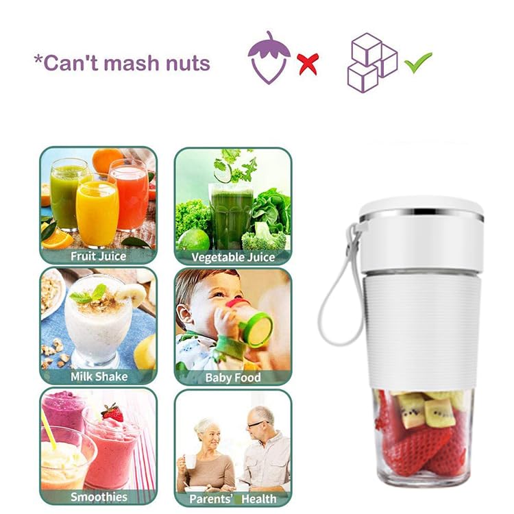 Portable USB Rechargeable Mini Blender for Shakes and Smoothies