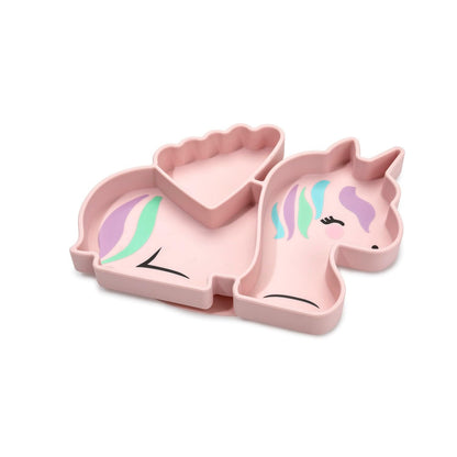 melii Silicone Suction Plate for Babies & Toddlers | Divided Baby Led Weaning Plate, BPA-Free, Non-Toxic, Dishwasher & Microwave Safe, Fits Most High Chairs, 6+ Months (Unicorn)