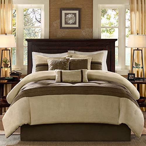 Madison Park Faux Suede Comforter Set, Queen, 7pc