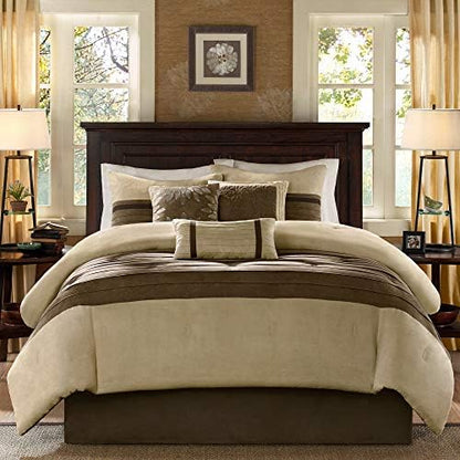 Madison Park Faux Suede Comforter Set, Queen, 7pc