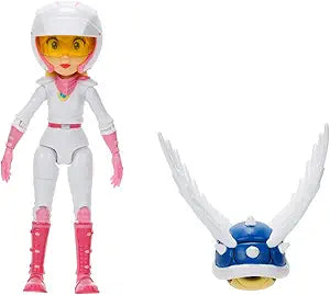 THE SUPER MARIO BROS. MOVIE 5 Inch Action Figure Series 2 Peach Figure in Motorcycle Outfit with Spiny Blue Shell