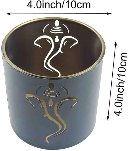 KYMY Diwali Projection Candlestick Ornament, Diwali Metal Candle Cups Holder, Iron Candlelight Shadow Candlestick for Diwali Party India Festival Home Party Banquet Decoration Diya