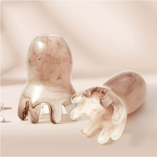 OTRIEK 2 Pcs Octopus Head Massager Comb, Point Massage Comb, Back Neck and Back Manual Deep Tools, Handheld Palm Full Body 8-Legged Acupressure Gentle Self Pressure Point Tool