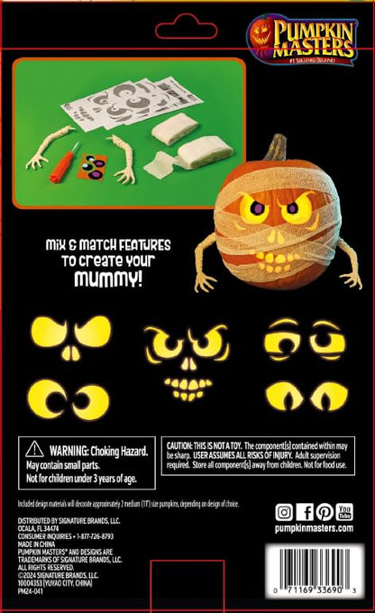 Pumpkin Masters Mummy Carving & Decorating Kit - Complete Set for Creating Spooky Mummy Pumpkins, Includes Carving Tools & Decorations