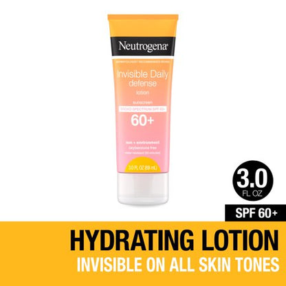 Neutrogena Invisible Daily Defense Sunscreen Lotion - SPF 60 - 3 fl oz (Exp: 09/26)