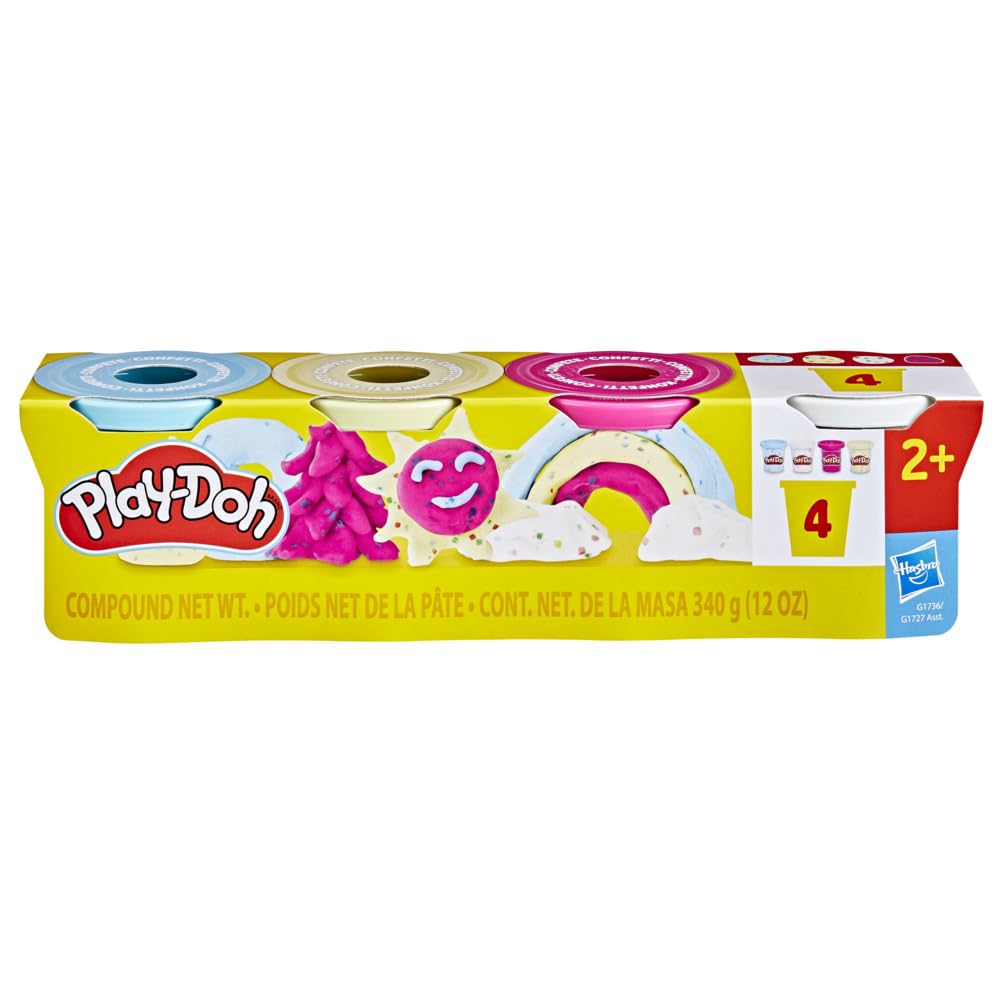 Play-Doh 4 Pack Confetti Putty - Colourful Clay Set for Creative Play and Crafts
