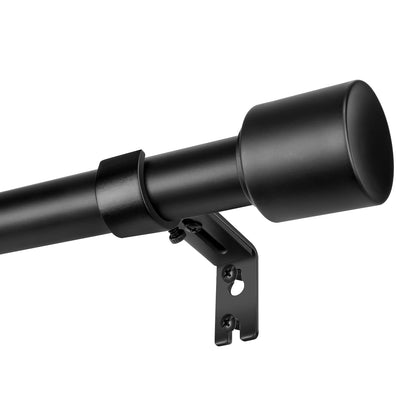 Matte Black Heavy-Duty Curtain Rod 30-144 In