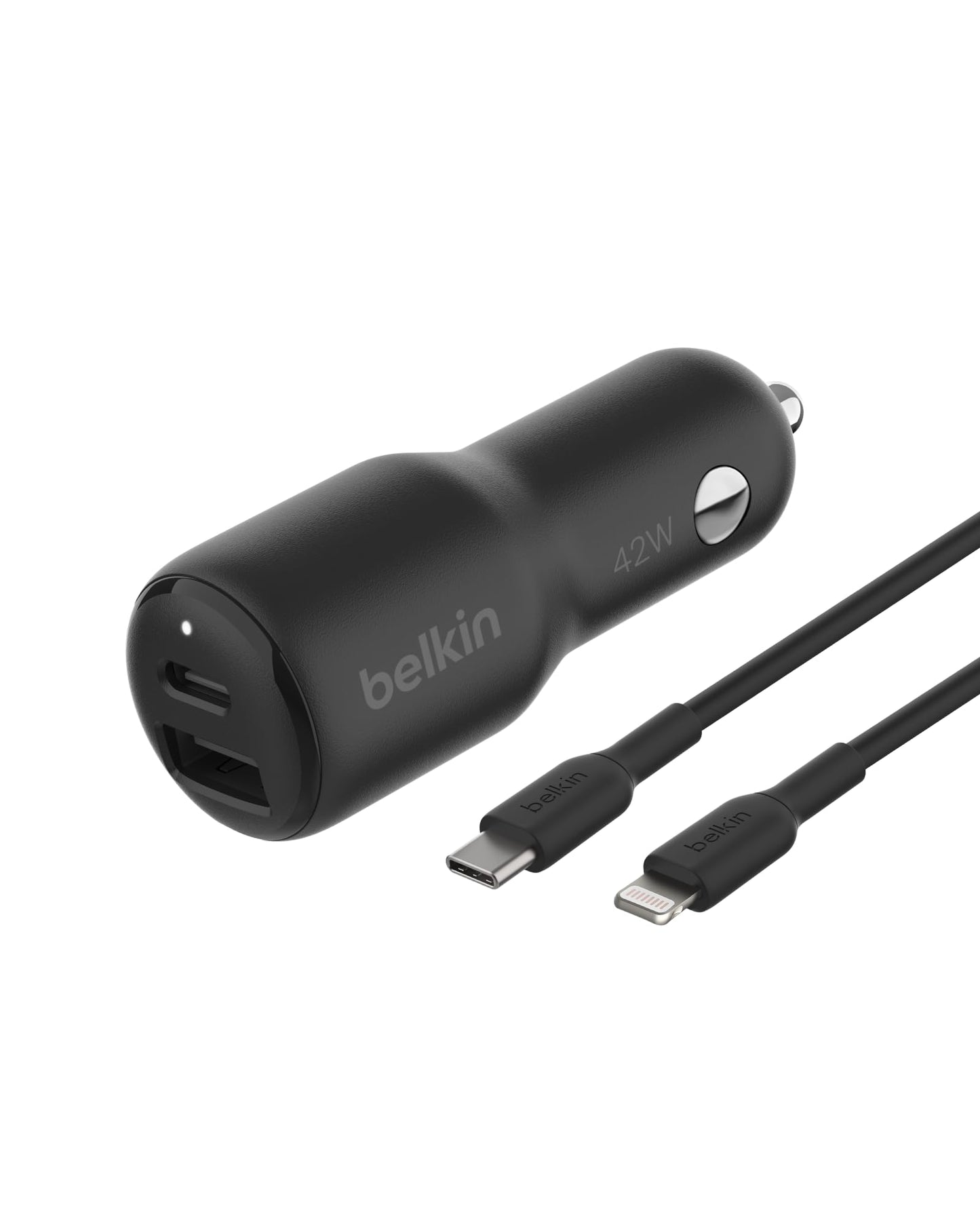 Belkin BoostCharge 42W Car Charger + USB-C to Lightning Cable