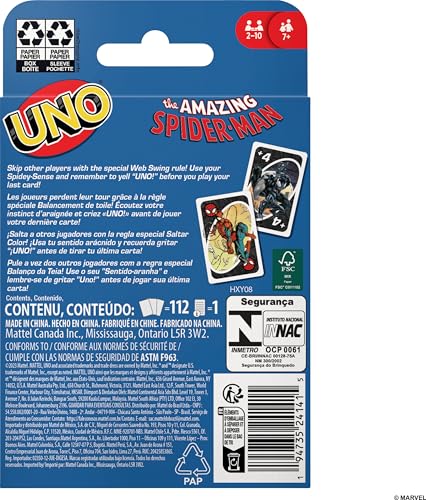 Mattel Games UNO The Amazing Spider-Man Card Game