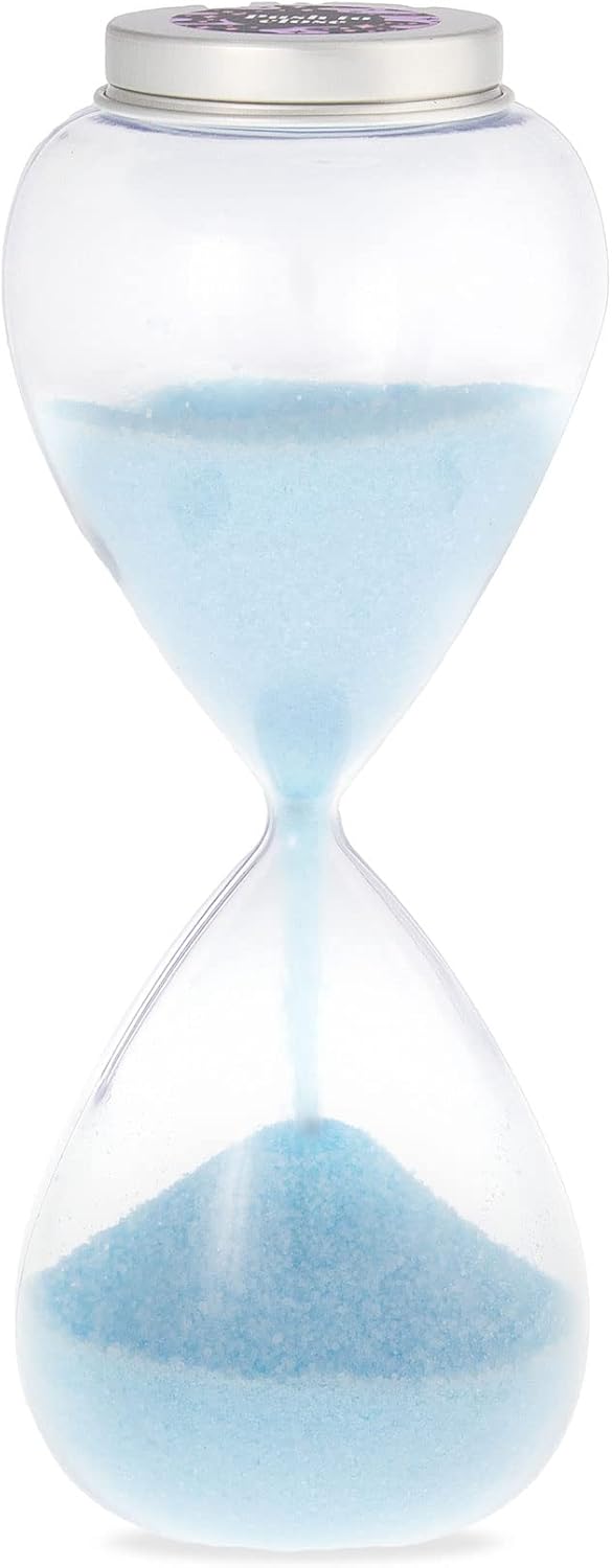 MAD BEAUTY Mystic Magic Hourglass Bath Timer Salts, Gorgeous Jasmine & Indigo Violet, Elegant & Reusable Sand Timer Dispenser with Bath Salts, Relax & Unwind, Great Self-Care Gift *Damaged Box*