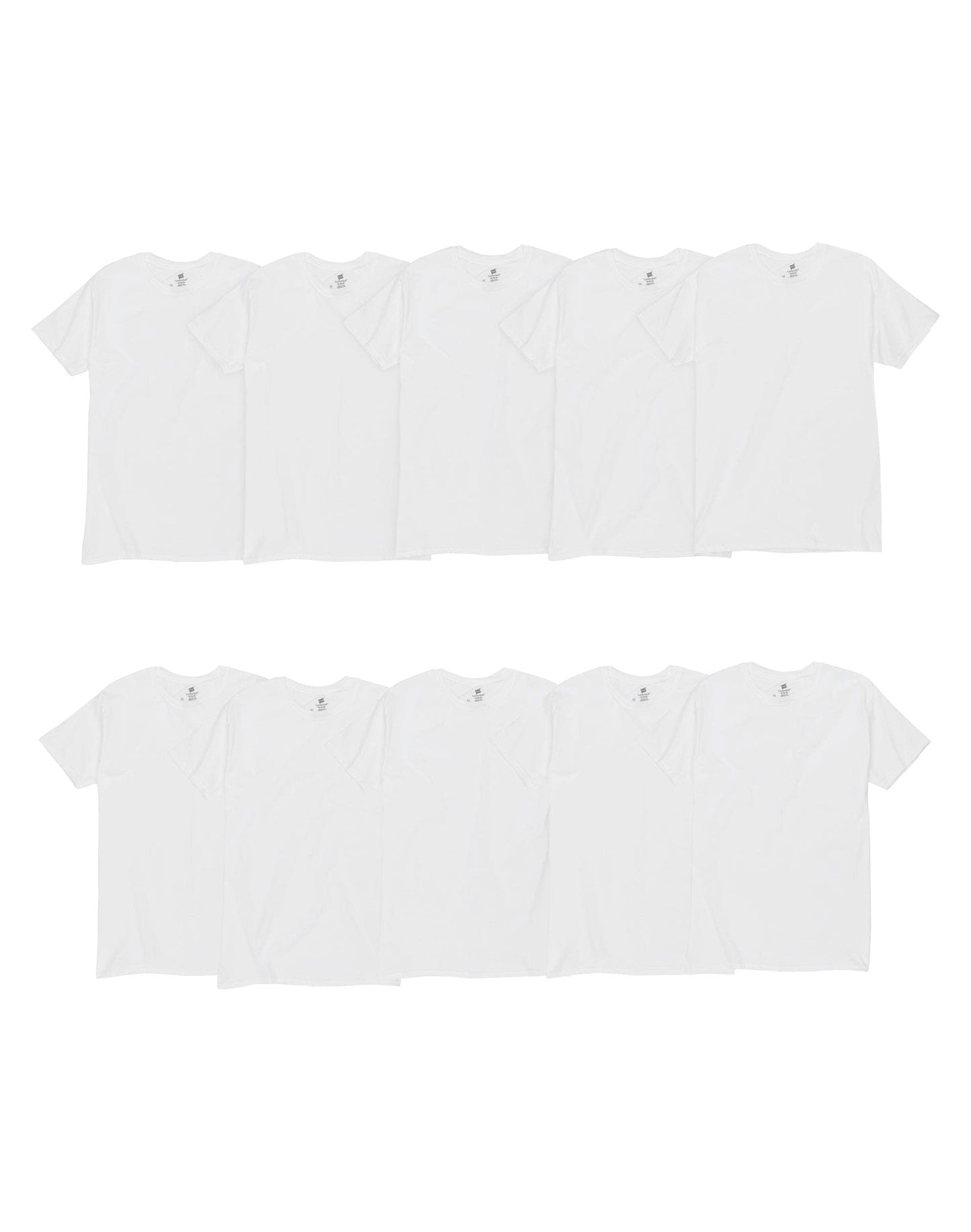Hanes Men's White T-Shirt Super Value 10-Pack, Best Cotton Undershirts, Stay-Tucked T-Shirts