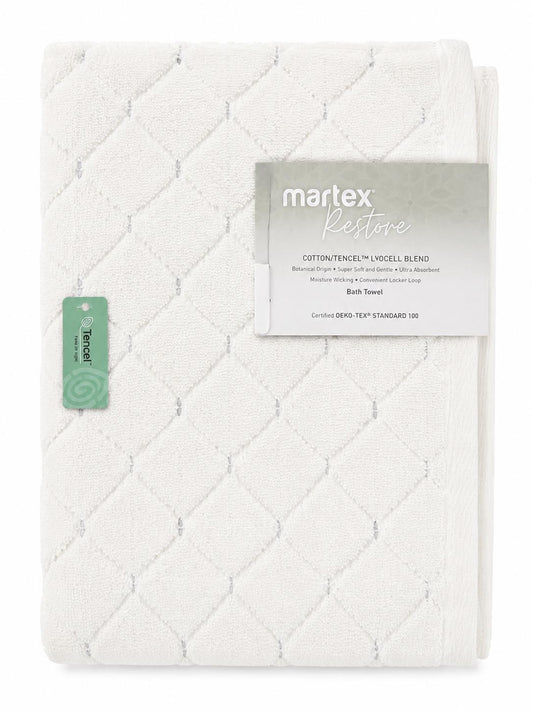Martex Restore White Geometric Bath Towel
