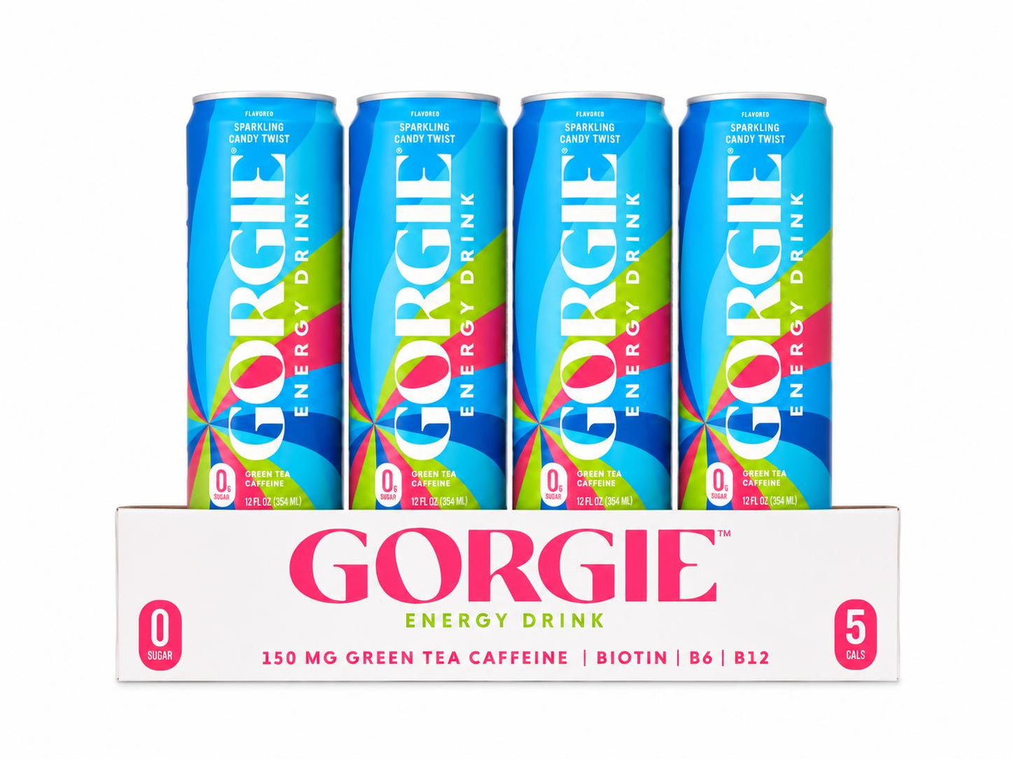 GORGIE Sparkling Candy Twist Energy Drink, 12-Pack, (BB 3/3/27)