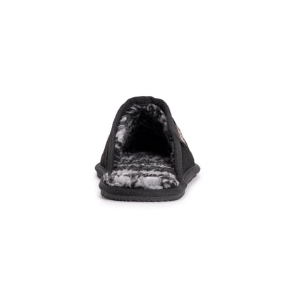 Men's 12 - MUK LUKS Dave Printed Faux Fur & Suede Men's Scuff Slippers