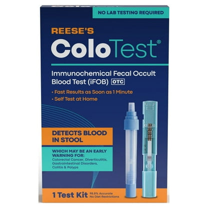 Reese's ColoTest  At-Home Colon Cancer Screening iFOB FIT Test with Results as Soon as 1 Minute *Exp 2/28/2026* *Damaged Box*